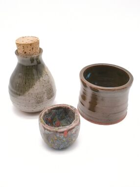 Artisan Trio: An Unmatched Set of Hand-Fired Ceramics